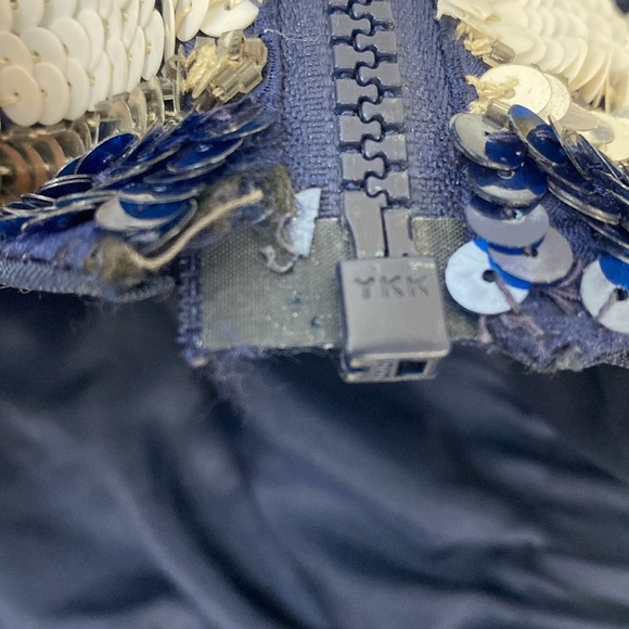 Vintage MODI Pure Silk USA Themed Jacket Pockets Large - Picture 12 of 13